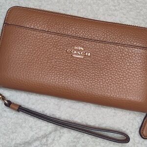 Coach Pebbled Leather Wallet Wristlet